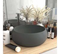 Lavabo Rond de Luxe Noir Mat Céramique Vasque Lave-mains Toilette vidaXL