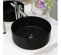 Lavabo rond en céramique noir VIDAXL - 40 x 15 cm - A poser