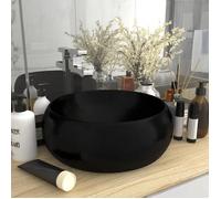Lavabo rond - vidaXL - Noir mat - Céramique - 40x15 cm