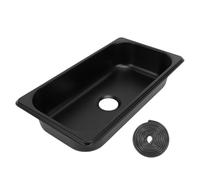 Lavabo RV 304 Basin de lavage à main en acier inoxydable 12.8x6.93x2.56 pouces avec une sortie de vidange de 40 mm pour la lle de bain Caravan Motorhome (Noir revêtu de noir (GR-1365B))