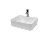 Lavabo Salle de Bain - Ø 480 x 380 x 140 mm - en Céramique - Carré - Blanc -