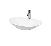Lavabo Salle de Bain - 640x365x130 mm - en Céramique - Ovale - Blanc - Lave-Mains Evier - Lavabo Vasque à Poser sur Meuble - Design Moderne - avec