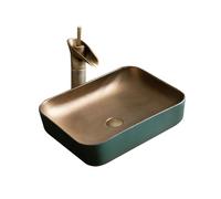 Lavabo Salle de Bain Lavabo rectangulaire en céramique style rétro, 52 x 40 x 13 cm (L x l x H), for salle de bain Lave-Mains Évier