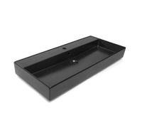 Lavabo SAT Infinitio 100,4x46,5 cm noir mat trou de robinetterie central (SATINF10046BKM)