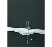 Lavabo semi-encastré Alape HB.R585H, 585 x 405 mm, blanc, avec trou de robinetterie et trop-plein.