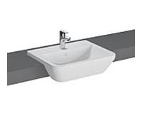 Lavabo semi-encastré VitrA Integra 7069B003-0001 55 x 45 cm, blanc, sans trop-plein, 1 trou de robinetterie au centre