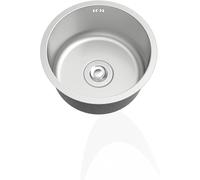 Lavabo simple de 38 cm avec sortie de vidange, installation encastrée/sur le dessus, durable, design américain pour cuisine et salle de bain, économise de l'espace, facile à nettoyer