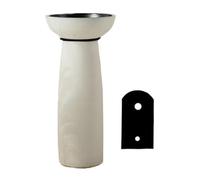 Lavabo sur colonne moderne - Lavabo Rond, Lavabo De Salle De Bain Sur Pied, Lavabo De Salle De Bain À Base En Céramique Givrée, Lavabo Extérieur, Facile À Nettoyer , pour l'intérieur et l'extérieur(B)