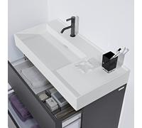 Lavabo Sur Meuble à gauche Laufen Kartell by Laufen avec un trou de robinetterie 90x46x120cm Blanc mat