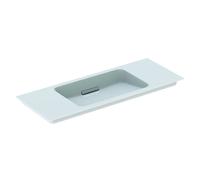 Geberit One meuble lavabo 500396012 105x13x40cm, sans trou pour robinetterie, trop-plein recouvert, blanc Keratect/couvercle chromé brossé