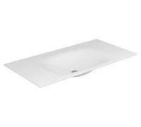 KEUCO EDITION 11 Double lavabo encastré en Varicor, 2450x17x535mm, 2 x 1 trou pour robinet, blanc, 31280702402