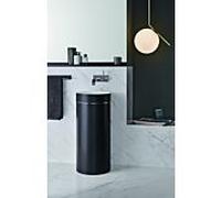 Lavabo sur pied Alape Rx450qs 4506500180 400 x 900 x 442 mm, noir mat/blanc brillant, sans trou de robinetterie ni trop-plein