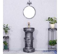 Lavabo sur Pied autoportant pour hôtel, Meuble de Salle de Bain, Meuble sous-Vasque, Meuble autoportant sous évier, Support Amovible de Style Industriel (Couleur : Marron, Taille s
