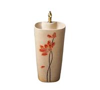 Lavabo sur pied Lavabo sur pied autoportant for salle de bain, lavabo d'extérieur en céramique avec robinet et kit vidange
