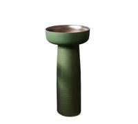 Lavabo sur pied Lavabo sur pied en céramique avec robinet et kit de vidange, lavabo extérieur(Green)