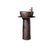 Lavabo sur pied Lavabo sur pied en céramique for balcon, avec robinet et kit de vidange intégrés