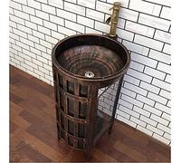 Lavabo sur pied - Vasque moderne avec robinet et bonde, meuble-lavabo de style industriel pour hôtels et particuliers