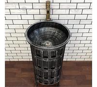 Lavabo sur pied - Vasque moderne avec robinet et bonde, meuble-lavabo de style industriel pour hôtels et particuliers