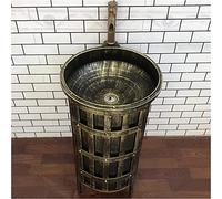 Lavabo sur pied - Vasque moderne avec robinet et bonde, meuble-lavabo de style industriel pour hôtels et particuliers