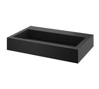 Lavabo Suspendu Delabie AQUEDUTO avec vidage invisible, robinet col de cygne 700x440x115mm Noir Mat 120150BK