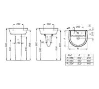 Lavabo ULYSSE 2 50x44cm en grès avec trop-plein, blanc Réf P125401