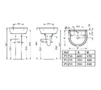 Porcher Lavabo ULYSSE 2 - 60 x 47 cm en grès avec trop-plein - Blanc - Sélection HLM