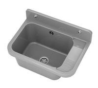 Lavabo Universel avec Siphon - 50x34x31 cm - Évier Exterieur pour Garage et Cave - Montage Mural - Gris - Granitan
