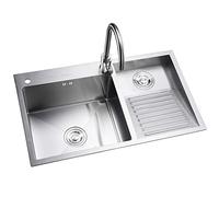 Lavabo utilitaire en acier inoxydable pour buanderie, bar, salle de bain avec bouchon de vidange et robinet, durable et facile à nettoyer