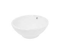 Lavabo en céramique blanc vasque a poser rond évier design moderne 420x170mm