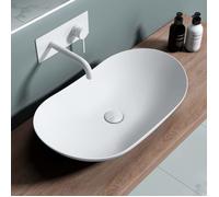 Lavabo vasque à poser blanc mat 63cm lave main doporro Bruxelles858 63x36,5x14cm