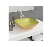 Lavabo Vasque à Poser de Toilette Lave-mains de Salle de Bain Lavabo de Salle d'Eau Maison Intérieur Verre 42x42x14 345260