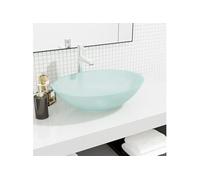 vidaXL Lavabo vasque à poser en verre 50x37x14 cm 345243 Dépoli