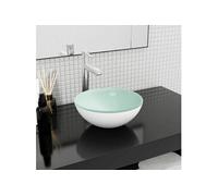 vidaXL Vasque à poser 345253 – Verre trempé – Lave-mains pour salle de bain