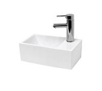 Lavabo en Céramique Blanc 350x205x125 mm avec Garniture de Vidage 1 1/4