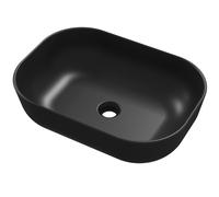 Lavabo Vasque Ovale en Céramique Noire Brillante DeerValley Deluxe 50,8 x 40,6 cm pour Salle de Bain et WC Invités