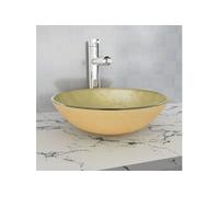 Lavabo Verre trempé 42 cm Doré