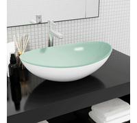 Lavabo Verre Trempé 54,5x35x15,5 cm Blanc Vasque à Poser Lave-mains vidaXL