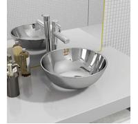 vidaXL Lavabo vasque à poser lave-mains 28 x 10 cm céramique argenté