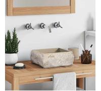 vidaXL Lavabo Marbre Carré à encastrer 30x30x13 cm Crème