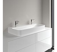 Lavabo Villeroy & Boch Finion 41681LRW 1000 x 470 x 165 mm, sans trop-plein, dessous meulé, finition Céramique Plus Blanc Pierre