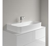 Lavabo Villeroy & Boch Finion 41688CRW 800 x 470 x 165 mm, avec trop-plein dissimulé, dessous meulé, finition Céramique Plus Blanc Pierre