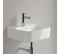 Lavabo Villeroy & Boch Finion 436444R1, 430 x 390 x 140 mm, avec trop-plein dissimulé, finition Alpine White CeramicPlus