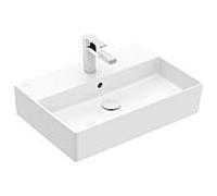 Lavabo Villeroy & Boch Memento 2.0 4A226G01, 600 x 420 x 135 mm, blanc alpin, avec trop-plein et dessous meulé.