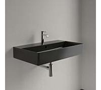 Lavabo Villeroy & Boch Memento 2.0 4A228GS5 800 x 470 x 140 mm, Pure Black CeramicPlus, avec trop-plein, dessous meulé