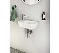 Lavabo VitrA Integra 7090L003-0028 37 x 22 cm, blanc, vasque à droite, plage de robinetterie à gauche, trop-plein, sans trou de robinetterie