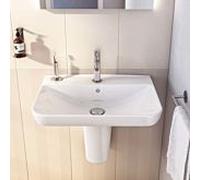 Lavabo VitrA Sento 5946B003-0001 63 x 48,5 cm, avec trop-plein, trou de robinetterie central, blanc brillant
