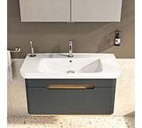 Lavabo VitrA Sento 5948B003-0001 98 x 48,5 cm, blanc brillant, avec trop-plein, trou de robinetterie au centre