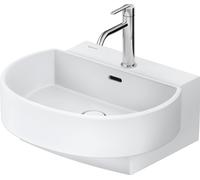 Lavabos Balcoon Duravit, plage de robinetterie, 1 trou de robinetterie, avec trop-plein, avec robinetterie Push-Open, largeur 550mm, 241155AC00, Couleur: Soie matte blanche
