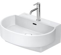 Lavabos Balcoon Duravit, plage de robinetterie, 1 trou de robinetterie, avec trop-plein, avec robinetterie Push-Open, largeur 600mm, 241160AC00, Couleur: Soie matte blanche