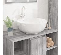 Lavabos de Salle de Bain à Poser,Lavabo blanc 44x17 cm céramique rond,Meuble Lave Main Wc pour Cuisine, Wc d'invités